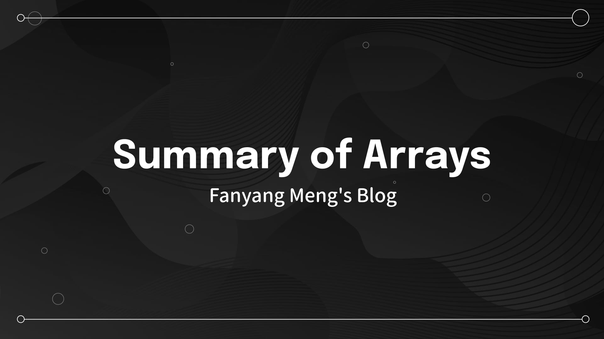 Summary of Arrays