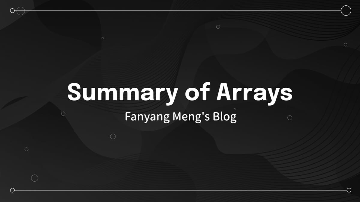 Summary of Arrays